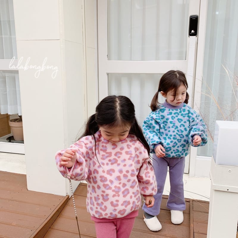 LALABONGBONG - Korean Children Fashion - #Kfashion4kids - Leopard Wide Top Bottom Set - 2