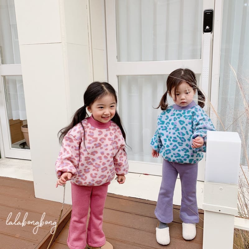 LALABONGBONG - Korean Children Fashion - #Kfashion4kids - Leopard Wide Top Bottom Set - 3