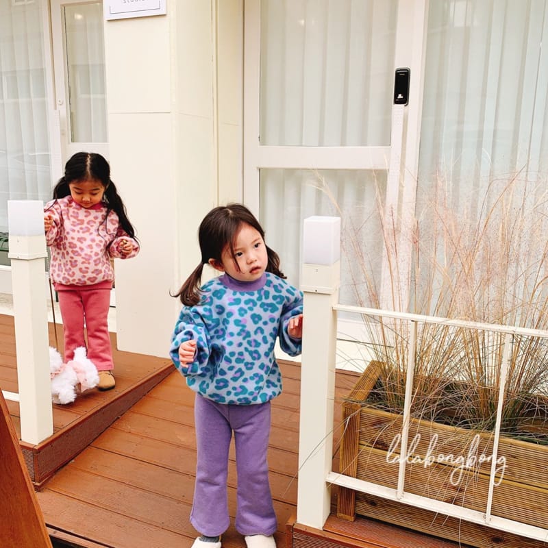 LALABONGBONG - Korean Children Fashion - #Kfashion4kids - Leopard Wide Top Bottom Set - 5