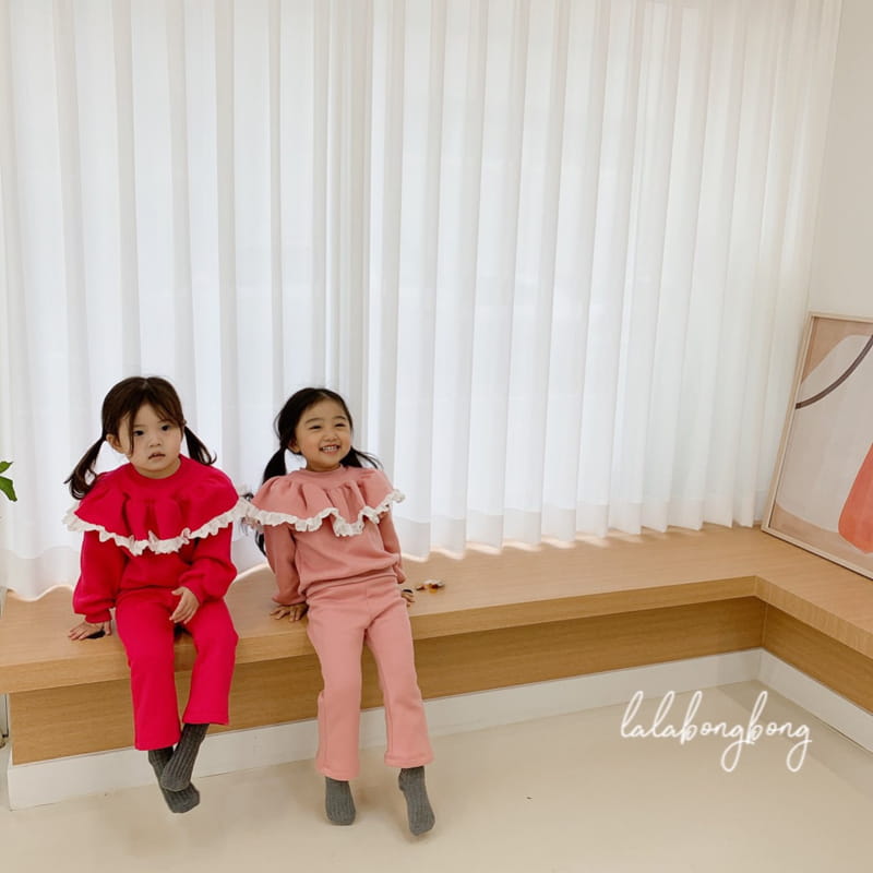 LALABONGBONG - Korean Children Fashion - #Kfashion4kids - Big Collar Lala Frill Top Bottom Set - 5