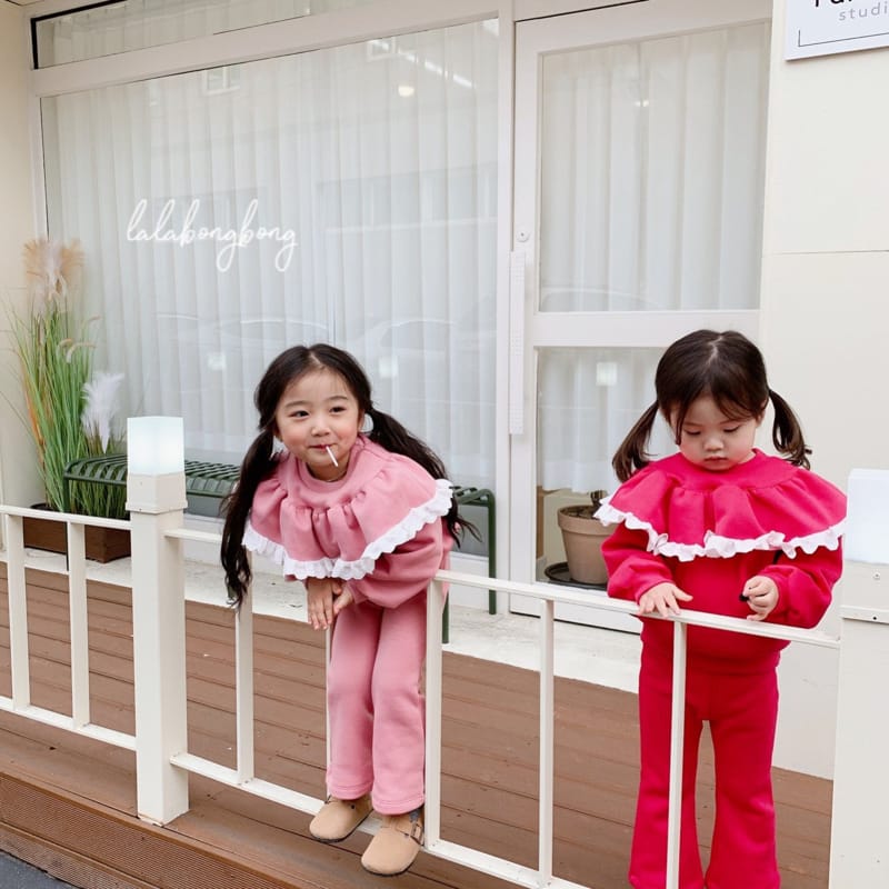 LALABONGBONG - Korean Children Fashion - #Kfashion4kids - Big Collar Lala Frill Top Bottom Set - 7