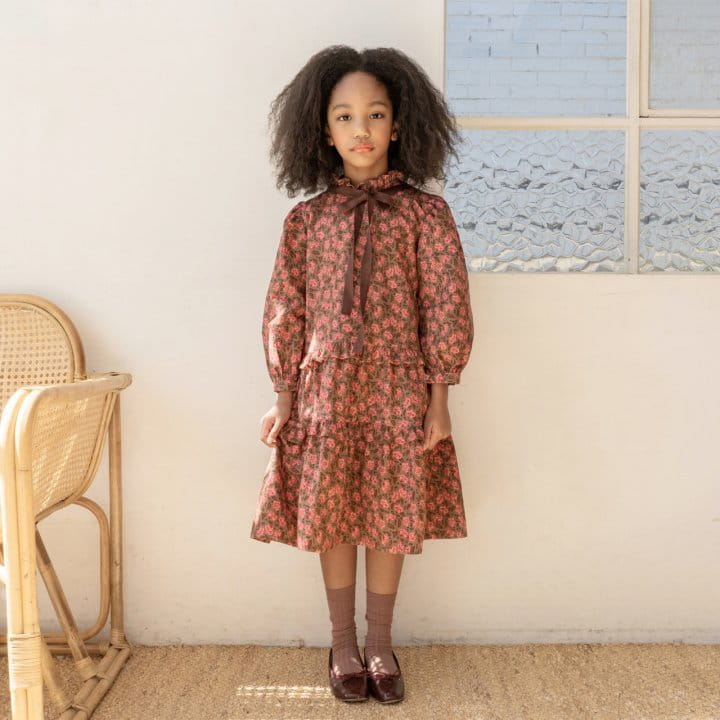LE BEV - Korean Children Fashion - #Kfashion4kids - Ribbon Floral One-piece - 3