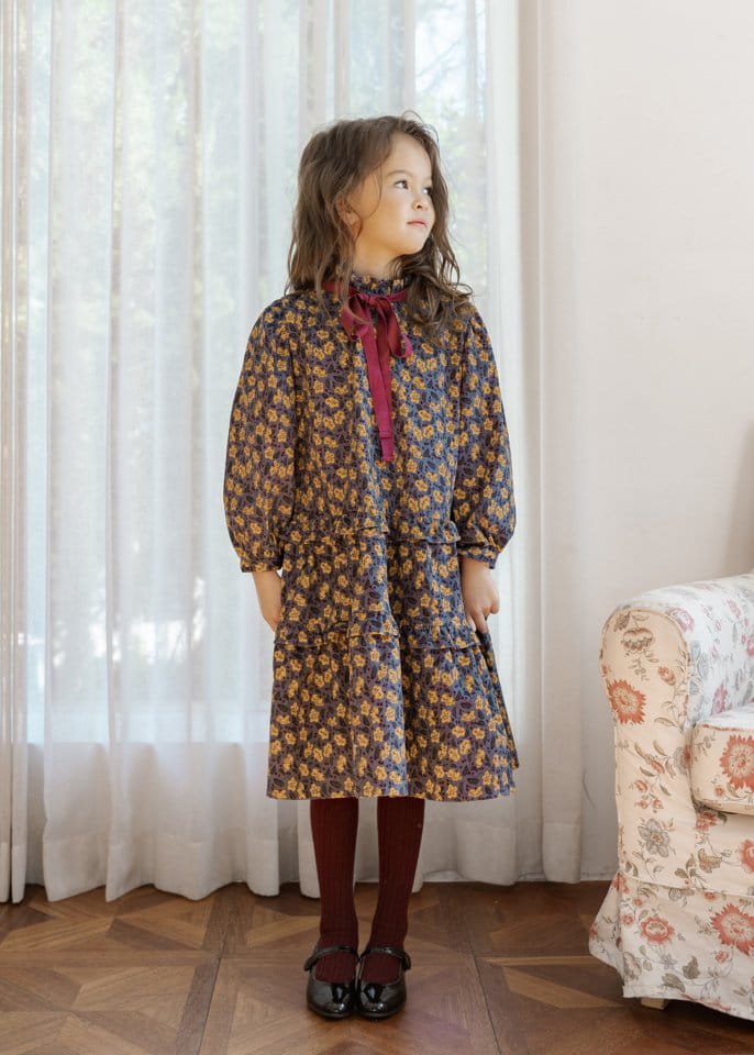 LE BEV - Korean Children Fashion - #Kfashion4kids - Ribbon Floral One-piece - 6