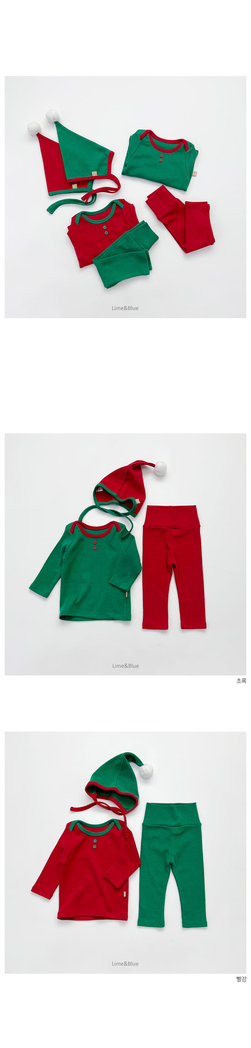 LIME & BLUE - Korean Children Fashion - #Kfashion4kids - Christmas Combi Baby Easywear - 3