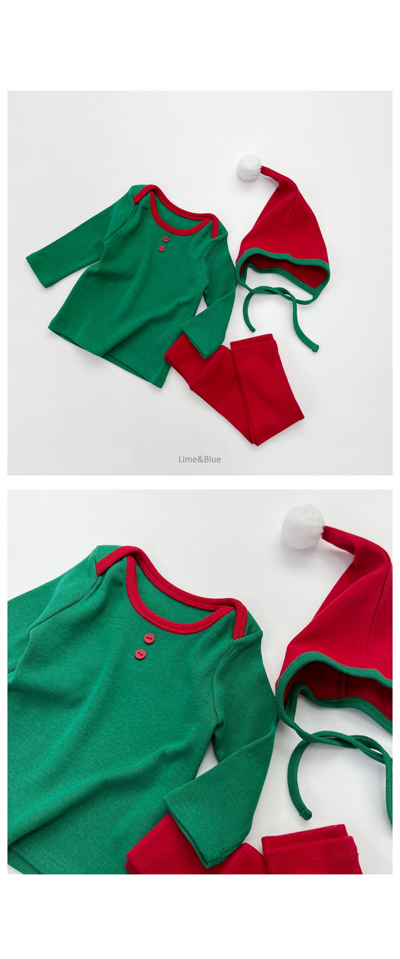 LIME & BLUE - Korean Children Fashion - #Kfashion4kids - Christmas Combi Baby Easywear - 4