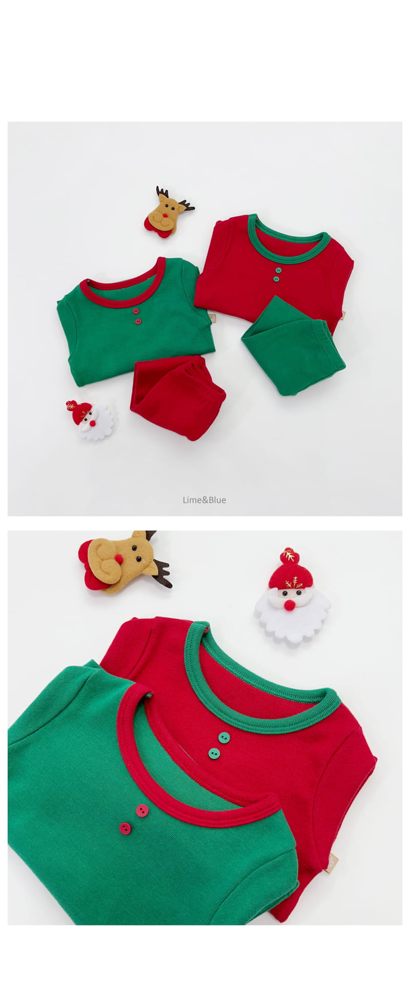 LIME & BLUE - Korean Children Fashion - #Kfashion4kids - Christmas Combi Easywear - 3