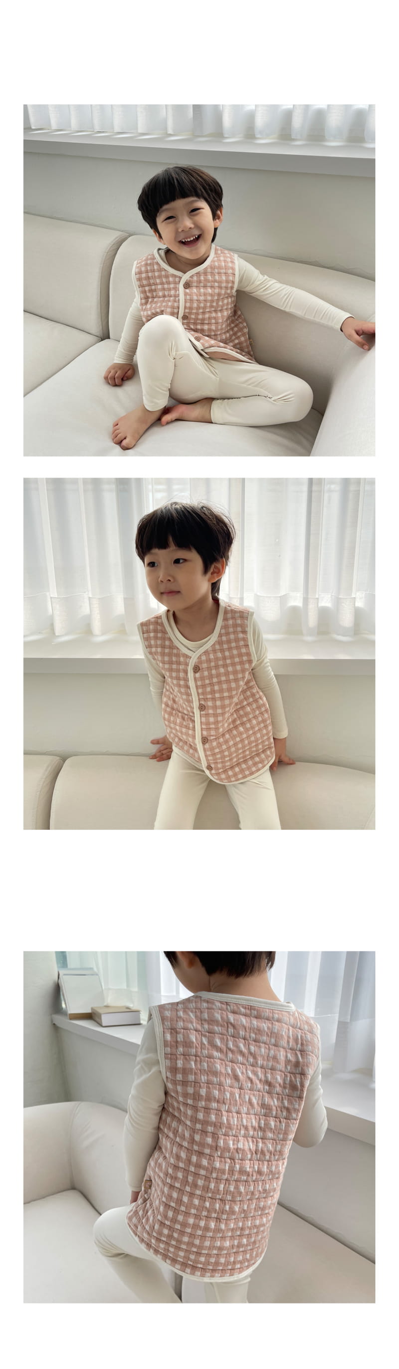 LIME & BLUE - Korean Children Fashion - #Kfashion4kids - Check Quilting Sleep Vest - 10