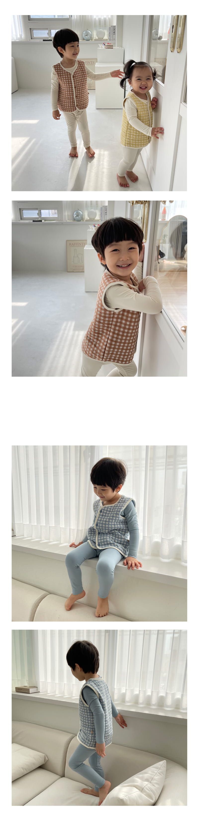 LIME & BLUE - Korean Children Fashion - #Kfashion4kids - Check Quilting Sleep Vest - 7