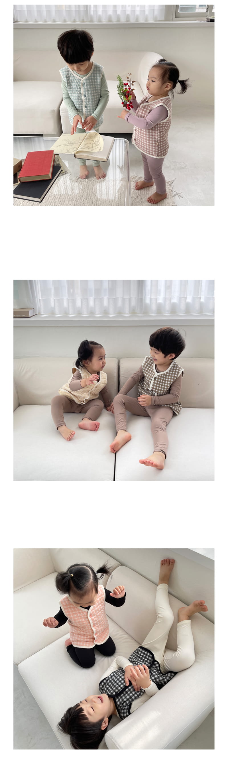 LIME & BLUE - Korean Children Fashion - #Kfashion4kids - Check Quilting Sleep Vest - 9