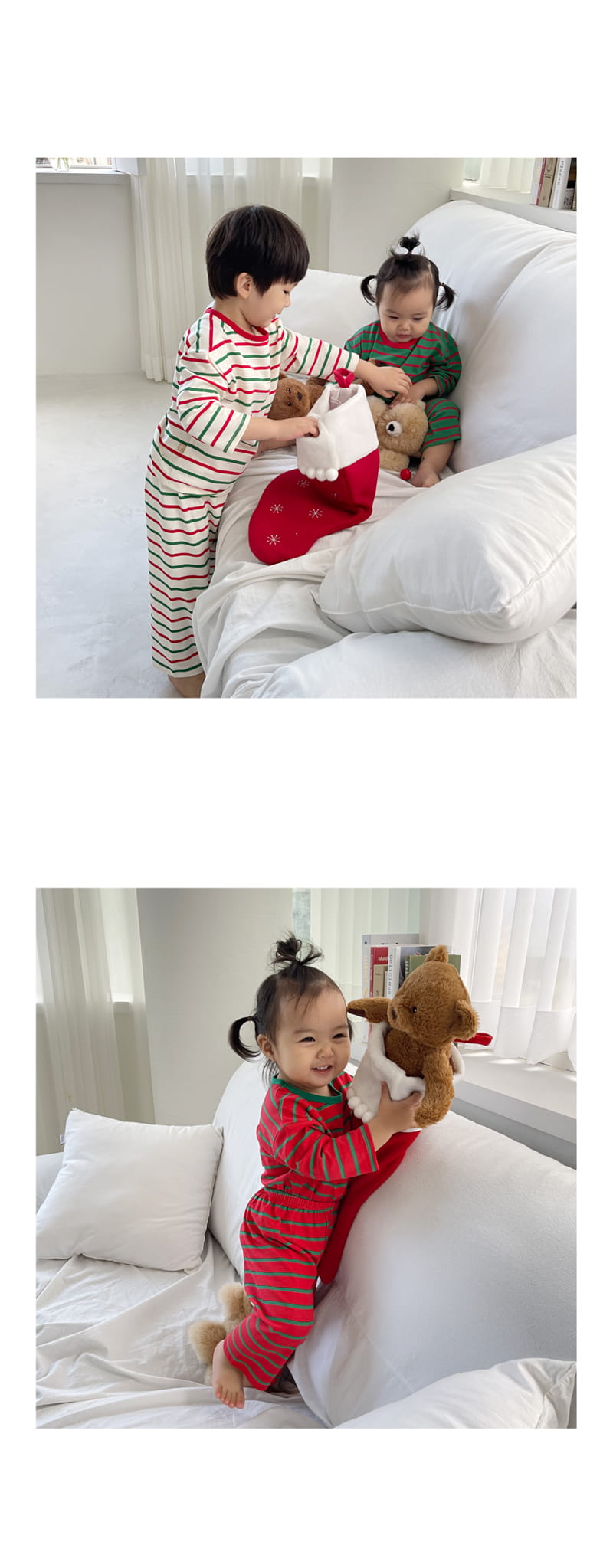 LIME & BLUE - Korean Children Fashion - #Kfashion4kids - Christmas Stripes Easywear - 8