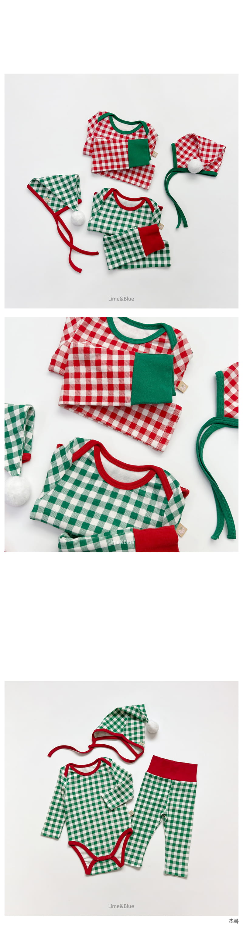LIME & BLUE - Korean Children Fashion - #Kfashion4kids - Christmas Check Bell - 3