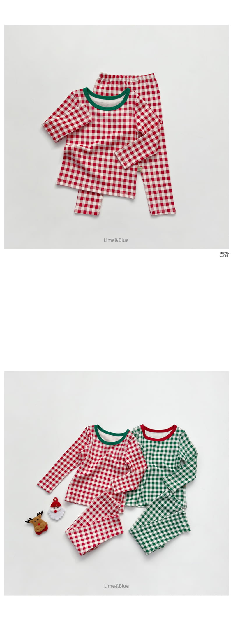 LIME & BLUE - Korean Children Fashion - #Kfashion4kids - Christmas Check Easywear - 5