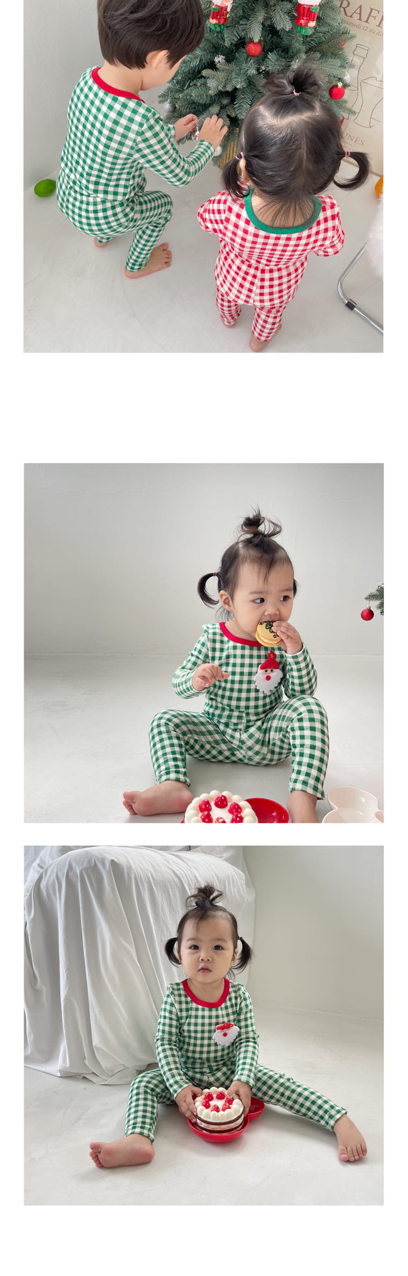 LIME & BLUE - Korean Children Fashion - #Kfashion4kids - Christmas Check Easywear - 7