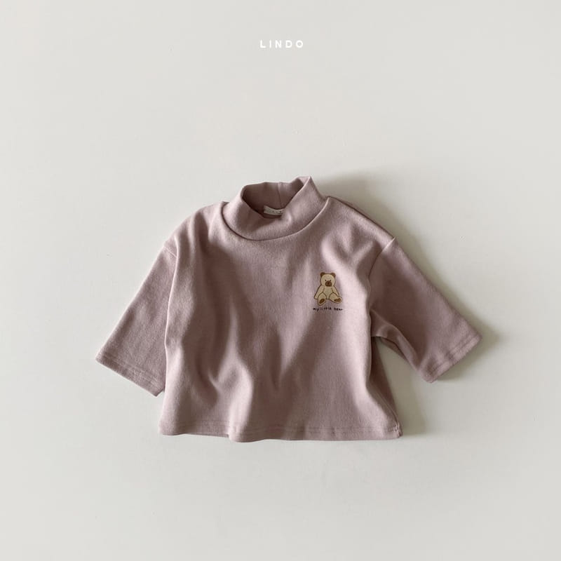 LINDO - Korean Children Fashion - #Kfashion4kids - Bear Turtleneck Tee - 9