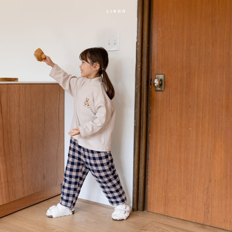 LINDO - Korean Children Fashion - #Kfashion4kids - Mor Check Bonding Pants - 12