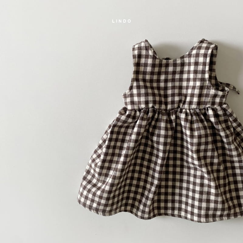 LINDO - Korean Children Fashion - #Kfashion4kids - Brown Check One-piece - 2