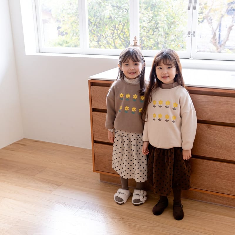 LINDO - Korean Children Fashion - #Kfashion4kids - Flower Fleece Tee - 6