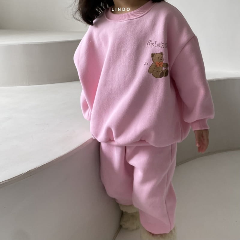 LINDO - Korean Children Fashion - #Kfashion4kids - Frien Bear Top Bottom Set - 12