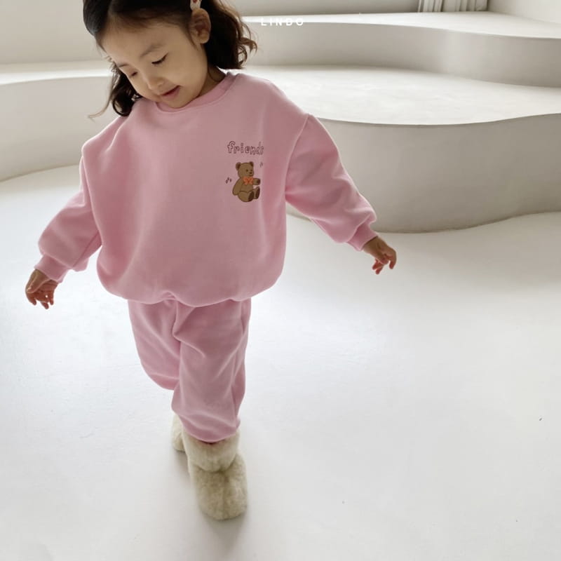 LINDO - Korean Children Fashion - #Kfashion4kids - Frien Bear Top Bottom Set - 3