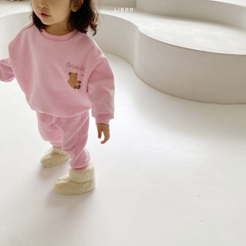 LINDO - Korean Children Fashion - #Kfashion4kids - Frien Bear Top Bottom Set - 4