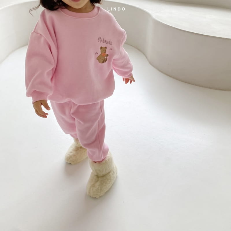 LINDO - Korean Children Fashion - #Kfashion4kids - Frien Bear Top Bottom Set - 8