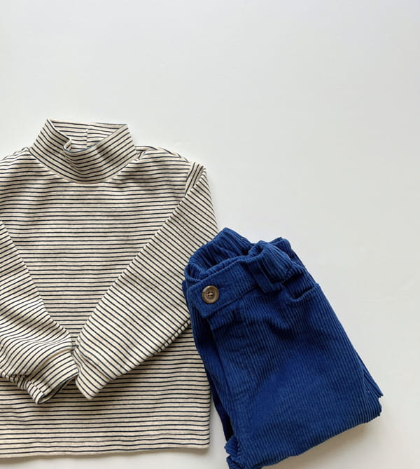 LITTLE COLLI - Korean Children Fashion - #Kfashion4kids - Stripes Turtleneck Tee - 12