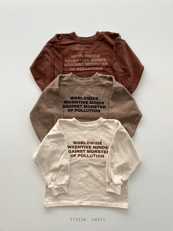 LITTLE COLLI - Korean Children Fashion - #Kfashion4kids - Lettering Fleece Tee