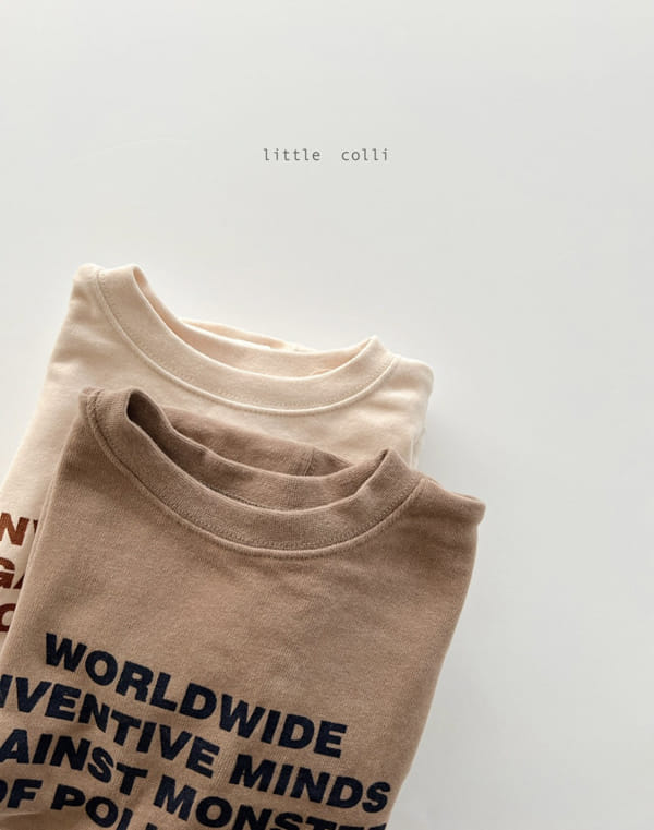 LITTLE COLLI - Korean Children Fashion - #Kfashion4kids - Lettering Fleece Tee - 2