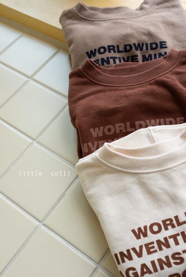LITTLE COLLI - Korean Children Fashion - #Kfashion4kids - Lettering Fleece Tee - 4