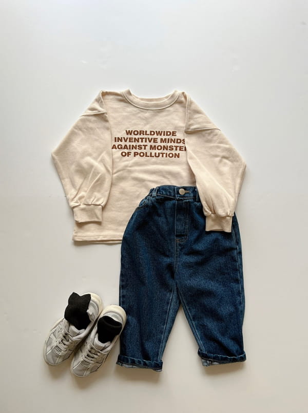 LITTLE COLLI - Korean Children Fashion - #Kfashion4kids - Lettering Fleece Tee - 7