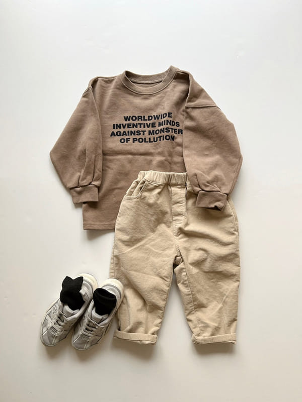 LITTLE COLLI - Korean Children Fashion - #Kfashion4kids - Lettering Fleece Tee - 8