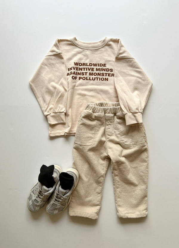 LITTLE COLLI - Korean Children Fashion - #Kfashion4kids - Lettering Fleece Tee - 9