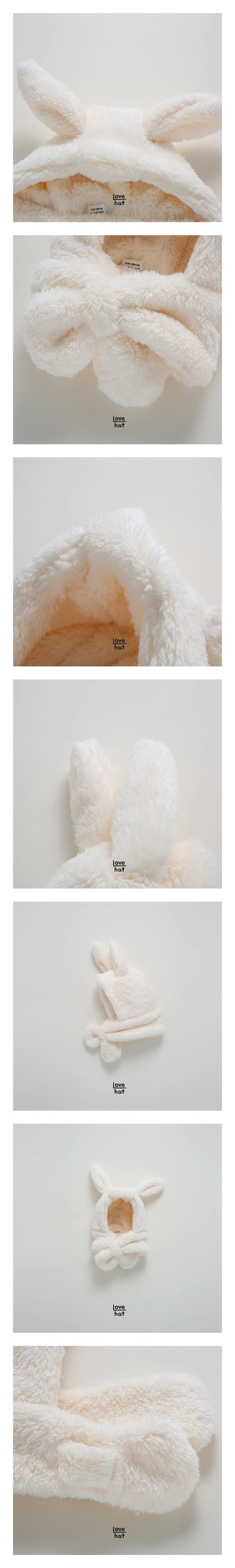 LOVE HAT - Korean Children Fashion - #Kfashion4kids - White Rabbit Hat Muffler