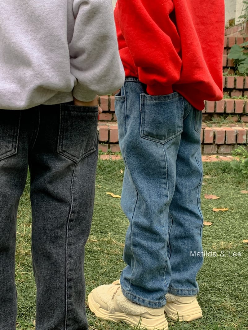 MATILDA & LEE - Korean Children Fashion - #Kfashion4kids - Slit Striaght Jeans - 7