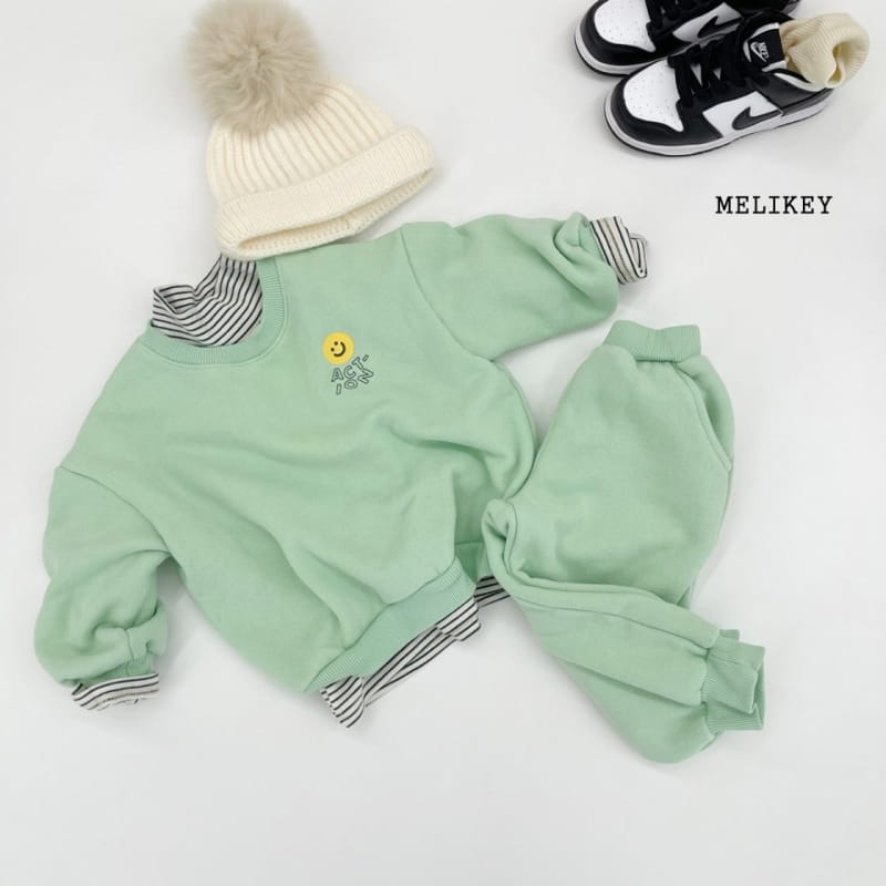 MELIKEY - Korean Children Fashion - #Kfashion4kids - Action Smile Top Bottom Set - 12