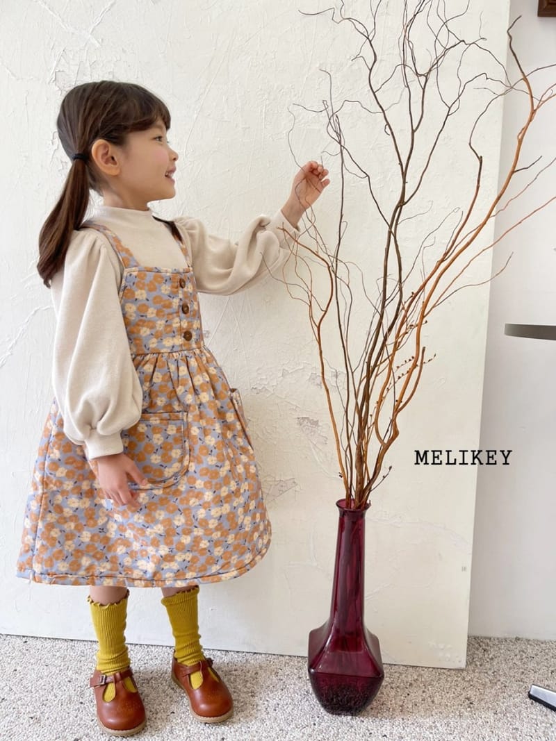 MELIKEY - Korean Children Fashion - #Kfashion4kids - Flower Bonding Dungarees One-piece - 2