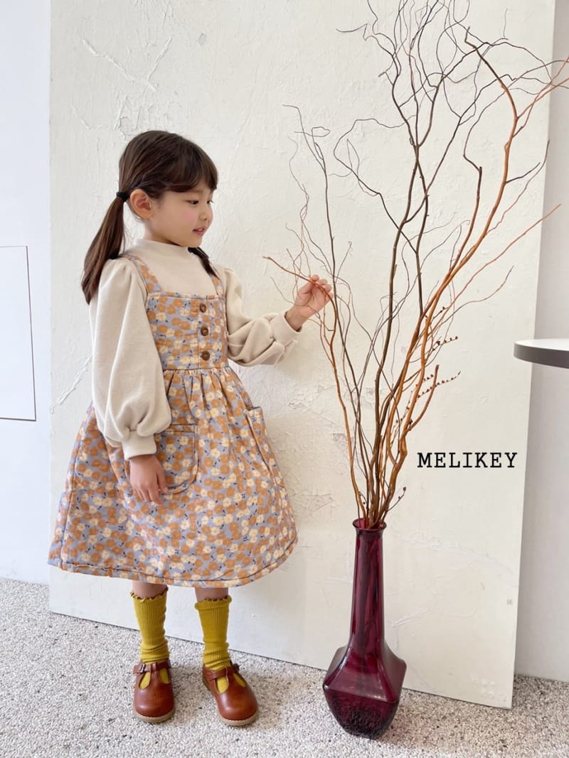MELIKEY - Korean Children Fashion - #Kfashion4kids - Flower Bonding Dungarees One-piece - 3