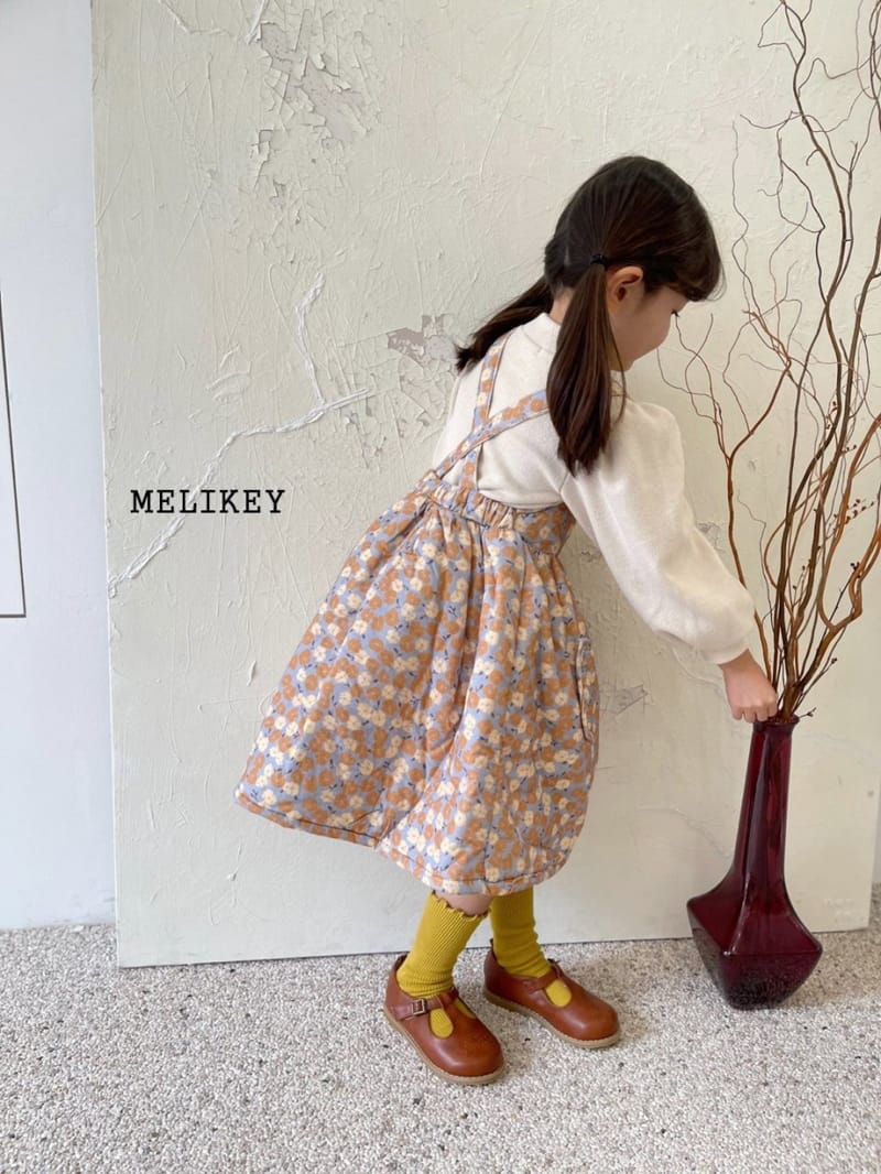MELIKEY - Korean Children Fashion - #Kfashion4kids - Flower Bonding Dungarees One-piece - 4