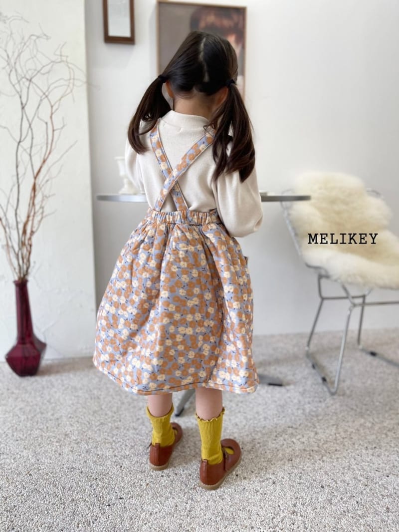 MELIKEY - Korean Children Fashion - #Kfashion4kids - Flower Bonding Dungarees One-piece - 6