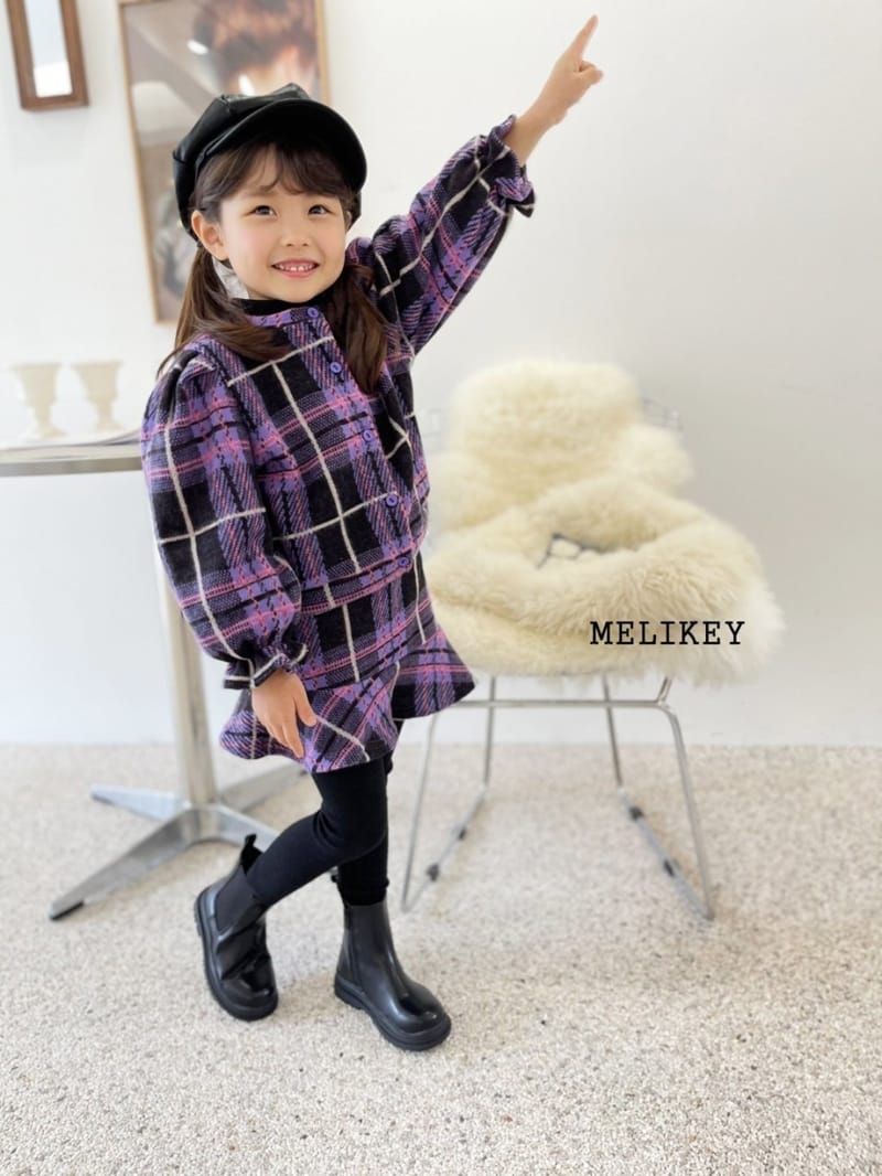 MELIKEY - Korean Children Fashion - #Kfashion4kids - Check Cardigan Bottom Set