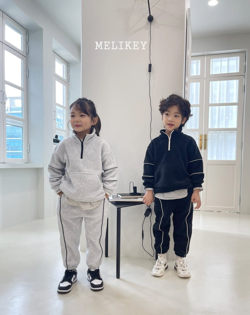 MELIKEY - Korean Children Fashion - #Kfashion4kids - Fleece Stripes Top Bottom Set - 10