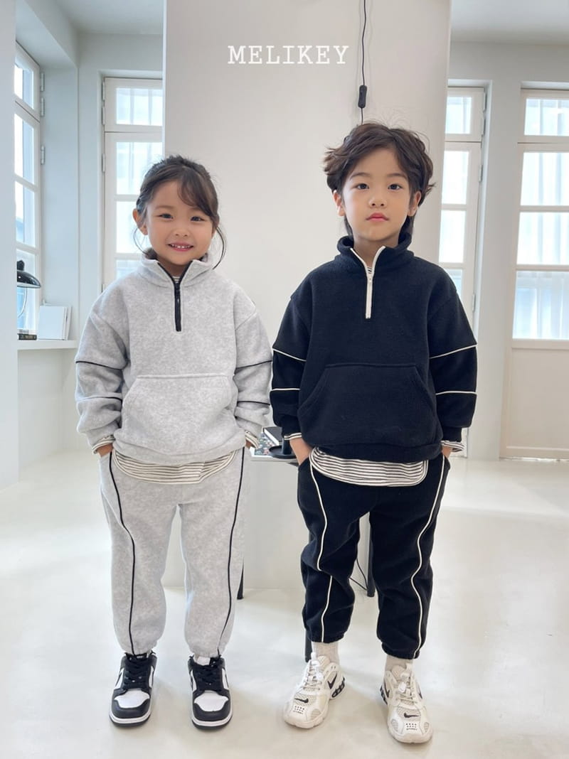 MELIKEY - Korean Children Fashion - #Kfashion4kids - Fleece Stripes Top Bottom Set - 11