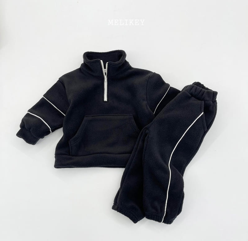 MELIKEY - Korean Children Fashion - #Kfashion4kids - Fleece Stripes Top Bottom Set - 4