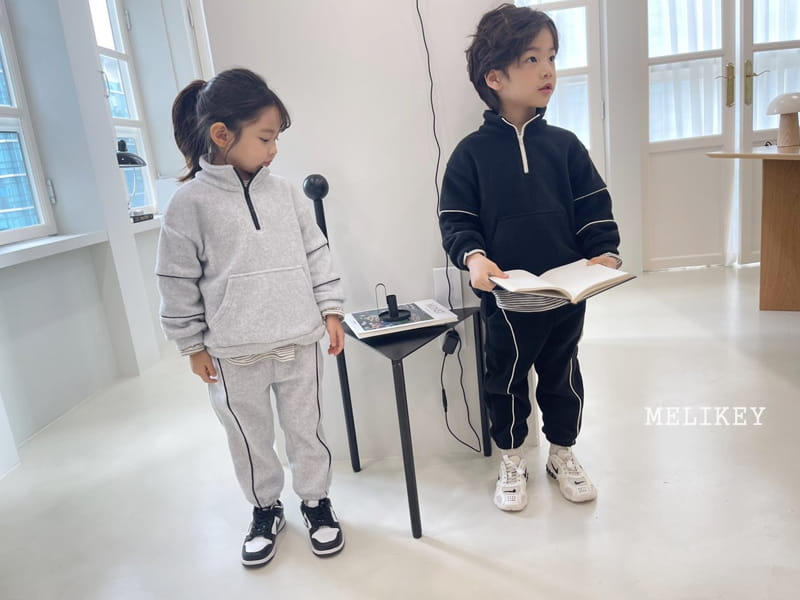 MELIKEY - Korean Children Fashion - #Kfashion4kids - Fleece Stripes Top Bottom Set - 7