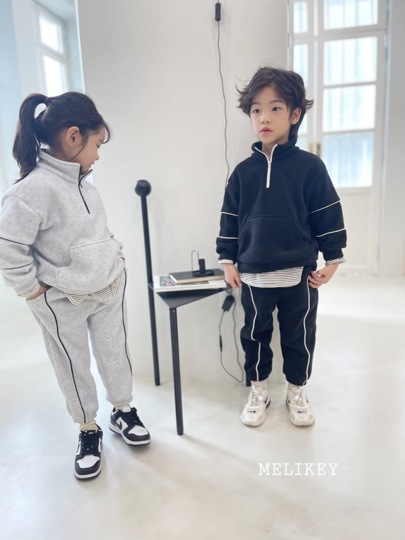 MELIKEY - Korean Children Fashion - #Kfashion4kids - Fleece Stripes Top Bottom Set - 9