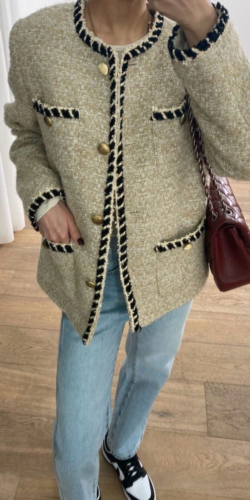 MERRY J - Korean Children Fashion - #Kfashion4kids - Round Bonding Twid Jacket - 2