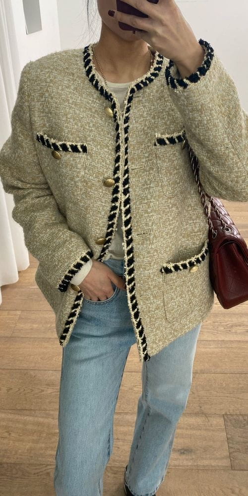 MERRY J - Korean Children Fashion - #Kfashion4kids - Round Bonding Twid Jacket - 3