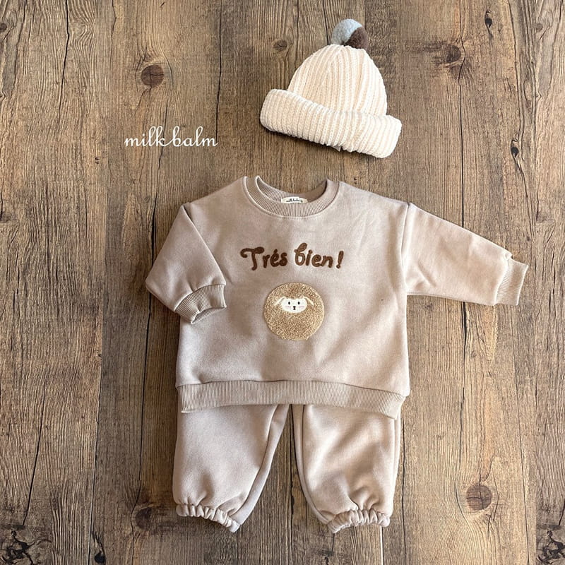 MILK BALM - Korean Children Fashion - #Kfashion4kids - Lamp Embroidery Top Bottom Set - 3