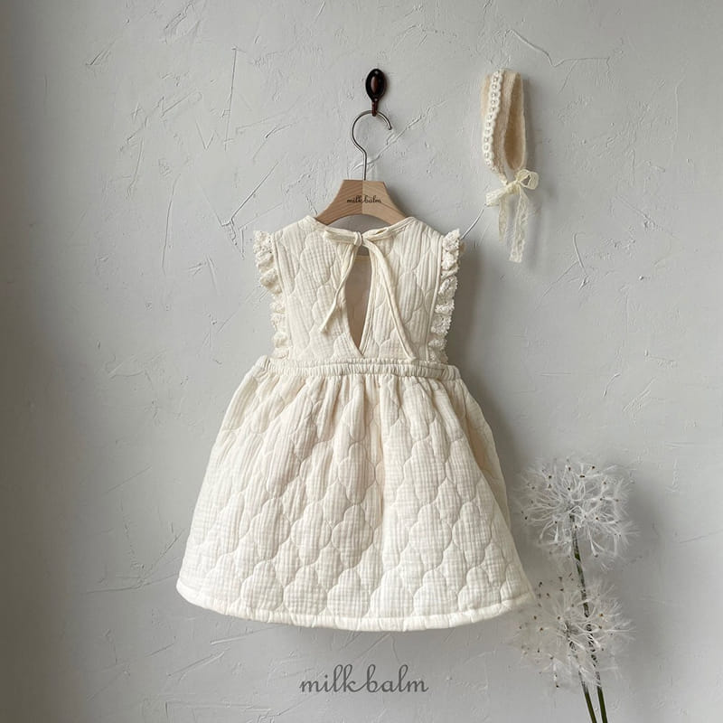 MILK BALM - Korean Children Fashion - #Kfashion4kids - Milk Quilitng One-piece - 2