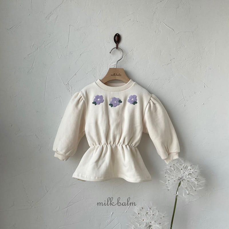 MILK BALM - Korean Children Fashion - #Kfashion4kids - Flower Embroidery One-piece
